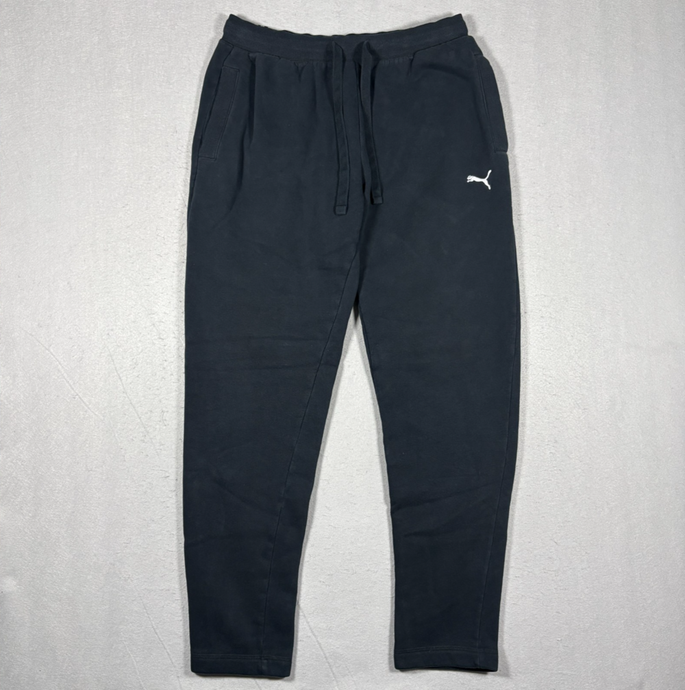 Puma Men’s Black Fleece Sweatpants Size Large Athletic Joggers Logo